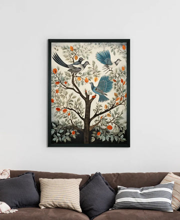 Four Feather Fantasies: Sowpeace Handcrafted Canvas Prints – Premium Indian-Inspired Art for Elegant and Artistic Interiors — alternate view