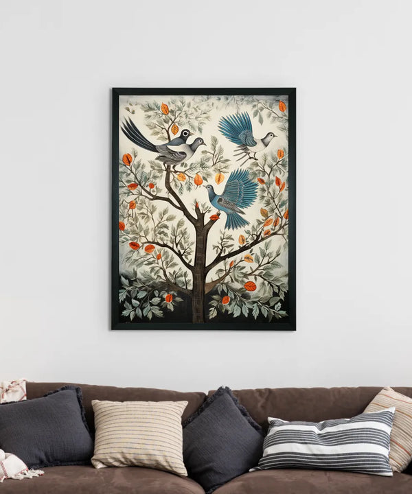 Four Feather Fantasies: Sowpeace Handcrafted Canvas Prints – Premium Indian-Inspired Art for Elegant and Artistic Interiors — image 2