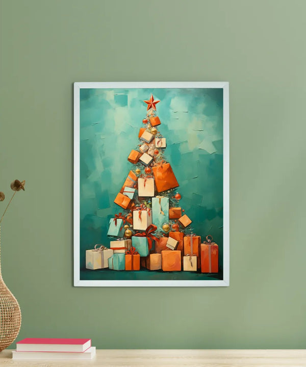 Merry & Bright: Premium Sowpeace Xmas Canvas Wall Prints – Handcrafted Indian-Inspired Art for Elegant Festive Decor — main view
