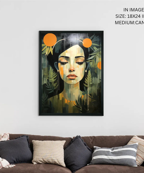 Solitude in Blooms: Sowpeace Handcrafted Canvas Art – Premium Indian-Inspired Print for Elegant and Tranquil Home Decor — image 5