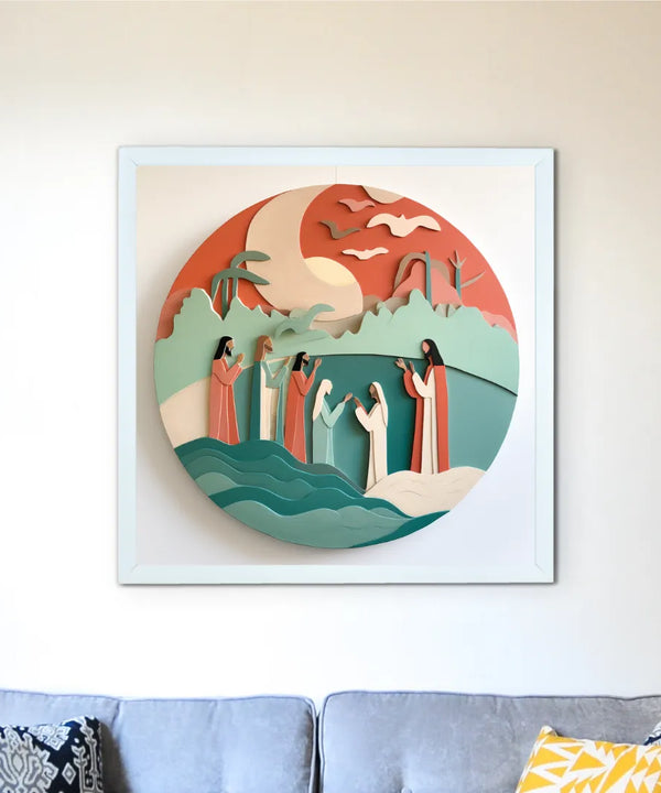 Jesus & Disciples: Sowpeace Premium Abstract Peace Canvas – Handcrafted Indian-Inspired Wall Art for Elegant Faithful Decor — main view
