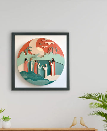 Jesus & Disciples: Sowpeace Premium Abstract Peace Canvas – Handcrafted Indian-Inspired Wall Art for Elegant Faithful Decor — alternate view
