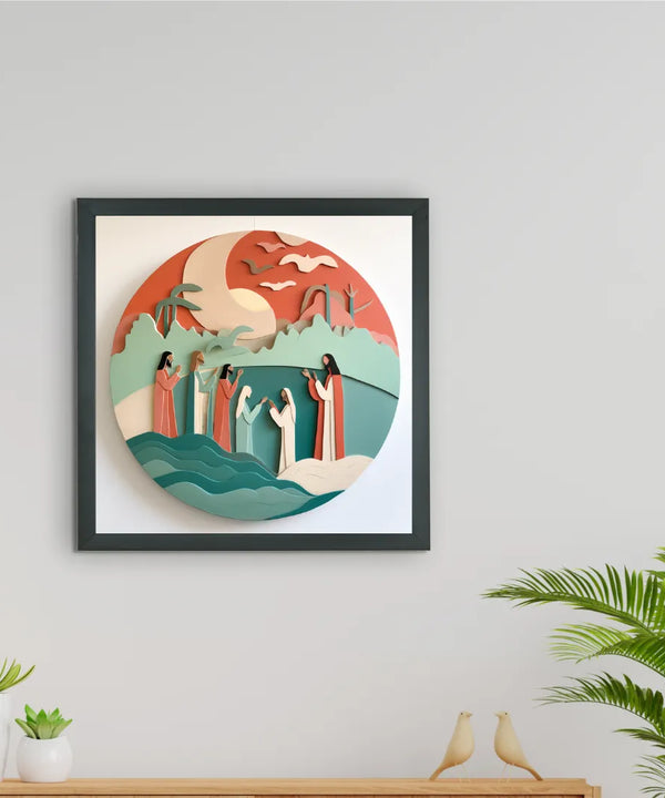 Jesus & Disciples: Sowpeace Premium Abstract Peace Canvas – Handcrafted Indian-Inspired Wall Art for Elegant Faithful Decor — image 2