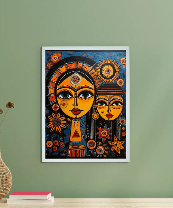 Find Your Connection: Sowpeace Handcrafted Abstract Art – Premium Indian-Inspired Canvas Print for Elegant Home Interiors — main view