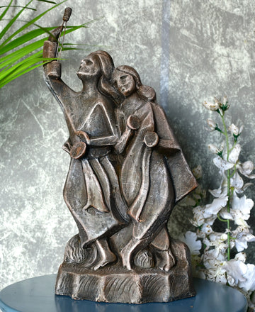 Handcrafted Terracotta Abstract Baul Minstrel Tabletop Decor Showpiece — alternate view