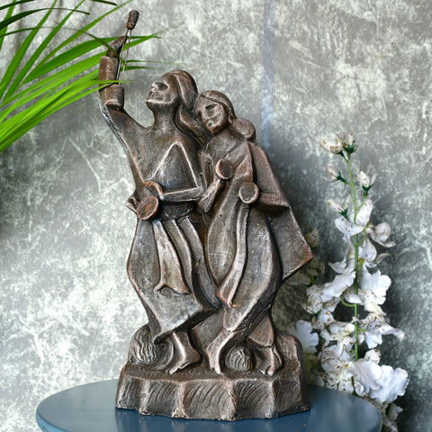 Handcrafted Terracotta Abstract Baul Minstrel Tabletop Decor Showpiece