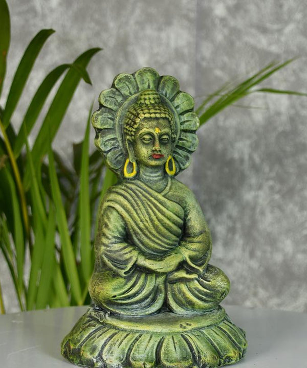 Handcrafted Terracotta Sitting Buddha: Artisan Home Decor by Sowpeace — main view