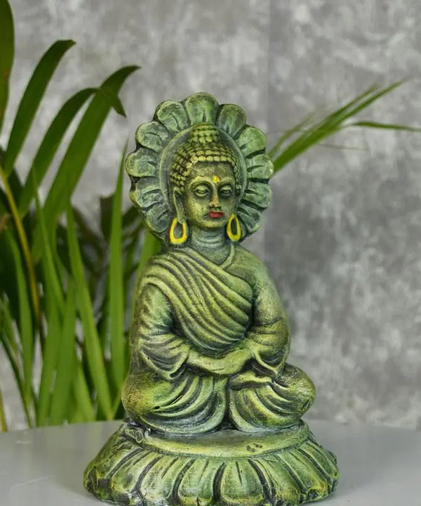 Handcrafted Terracotta Sitting Buddha: Artisan Home Decor by Sowpeace — main view