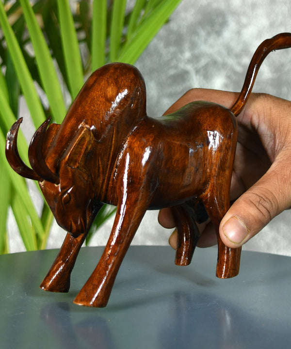 Sowpeace Handcarved wooden large bull: Artisan Home Decor — image 6