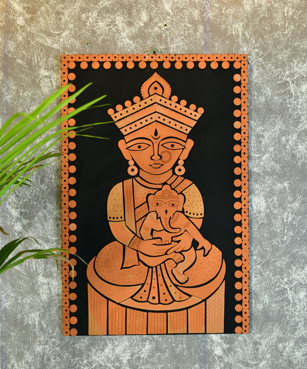 Terracotta Ganesh Janani: Artisan Wall Decor for Home Bliss — image 5