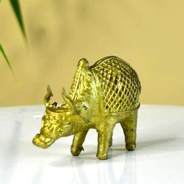 Dokra Ox: Brass Tabletop Masterpiece for Unique Home Decor — alternate view