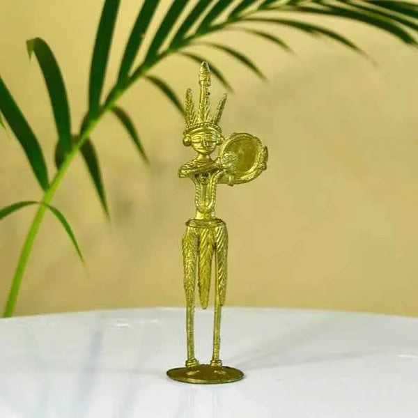 Dokra Drummer: Artisan Brass Tabletop Decor Masterpiece — image 5