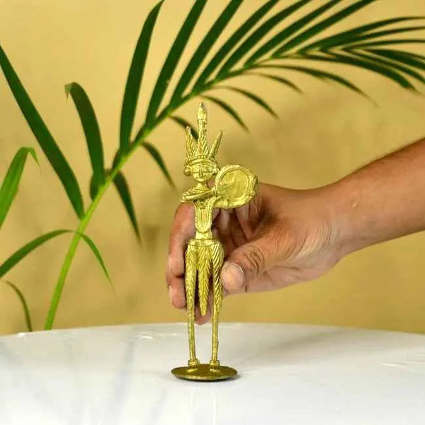 Dokra Drummer: Artisan Brass Tabletop Decor Masterpiece — image 6