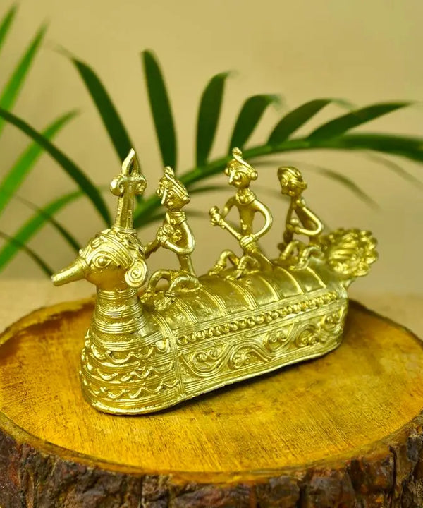 Dhokra Boat: Artisan Brass Tabletop Decor of Ancient Times. — image 6