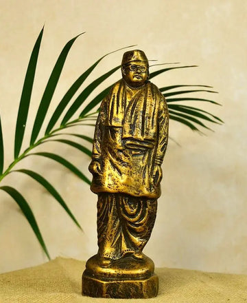 Terracotta Netaji Statue: Artisan-Made Tabletop Decor Masterpiece — alternate view
