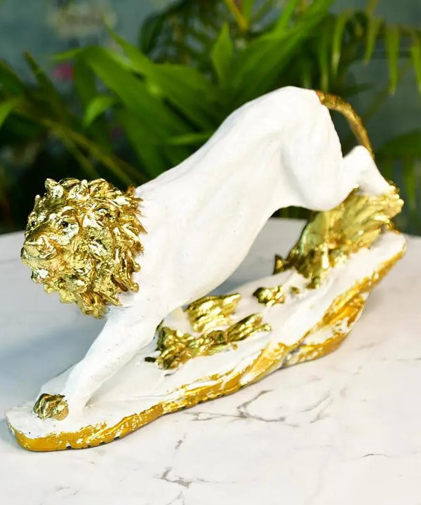 Sowpeace Resin Leaping Lion — main view