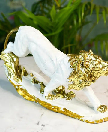 Sowpeace Resin Leaping Lion — alternate view
