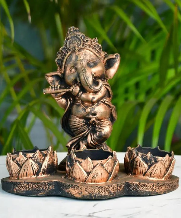 Ganesh Resin Candle Holder by Sowpeace - Artisan Home Decor & Showpiece — main view