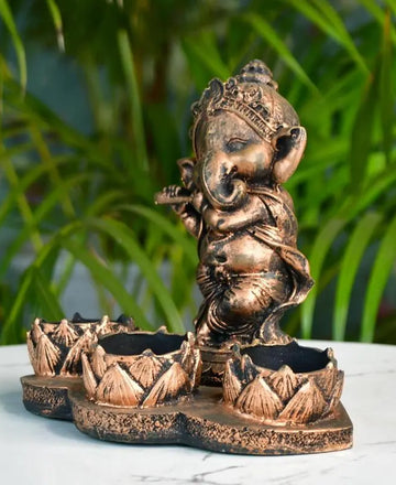 Ganesh Resin Candle Holder by Sowpeace - Artisan Home Decor & Showpiece — alternate view