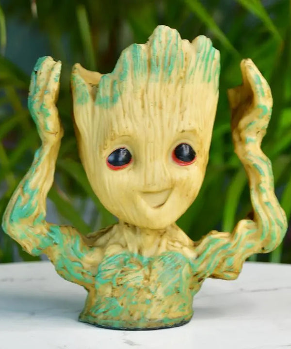 Groot Figurine Planter with Hands Up | Sowpeace Artisan Home Decor & Functional Design — main view