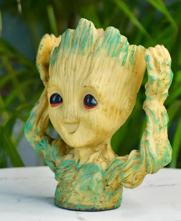 Groot Figurine Planter with Hands Up | Sowpeace Artisan Home Decor & Functional Design — alternate view