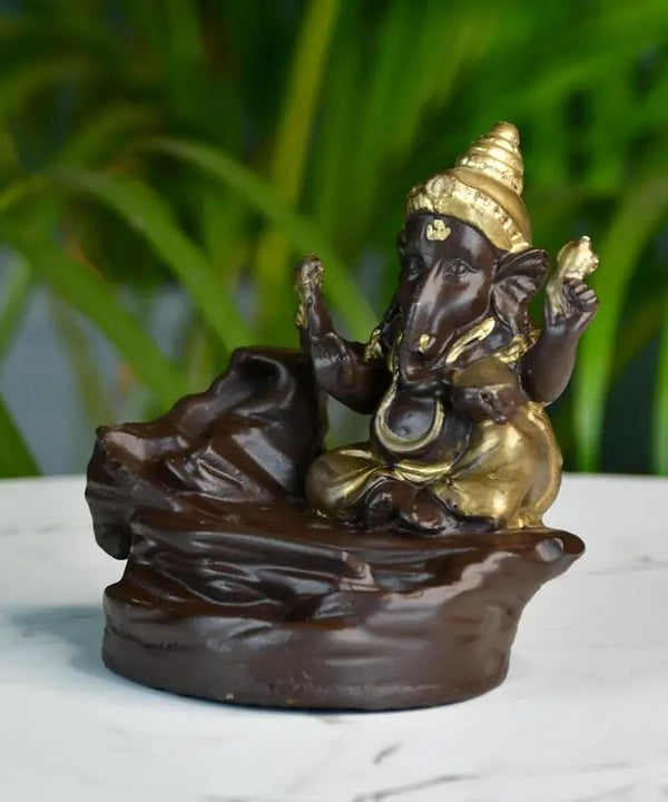 Golden Ganesh Resin Tabletop Decor by Sowpeace - Unique Home Showpiece — image 2