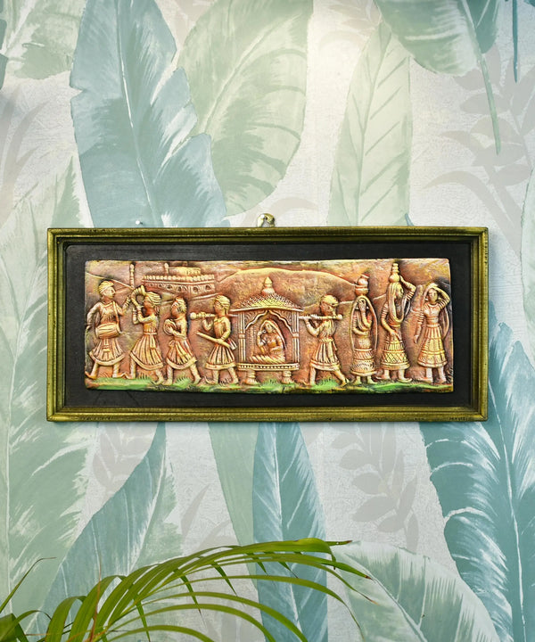 Artisan Terracotta Palki Women Wall Art: Home Decor — main view