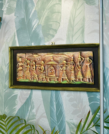 Artisan Terracotta Palki Women Wall Art: Home Decor — alternate view