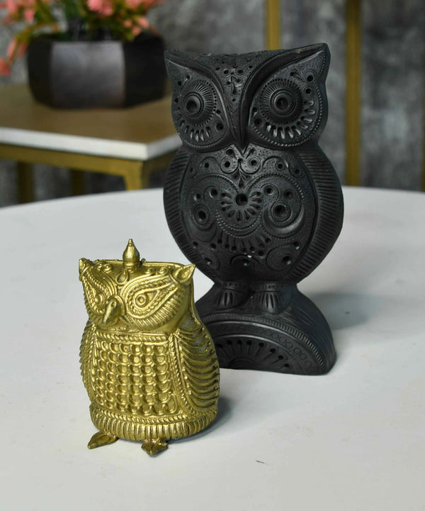 Sowpeace Black Terracotta Artisanal Owl: Tabletop Decor — image 7