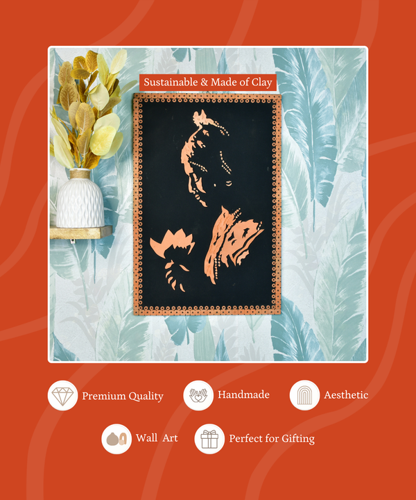 Terracotta Shadowed Lady Wall Art: Artisan Elegance for Home — image 3
