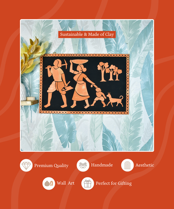 Terracotta Tribal Couple: Artisan Home Decor Statement — image 3