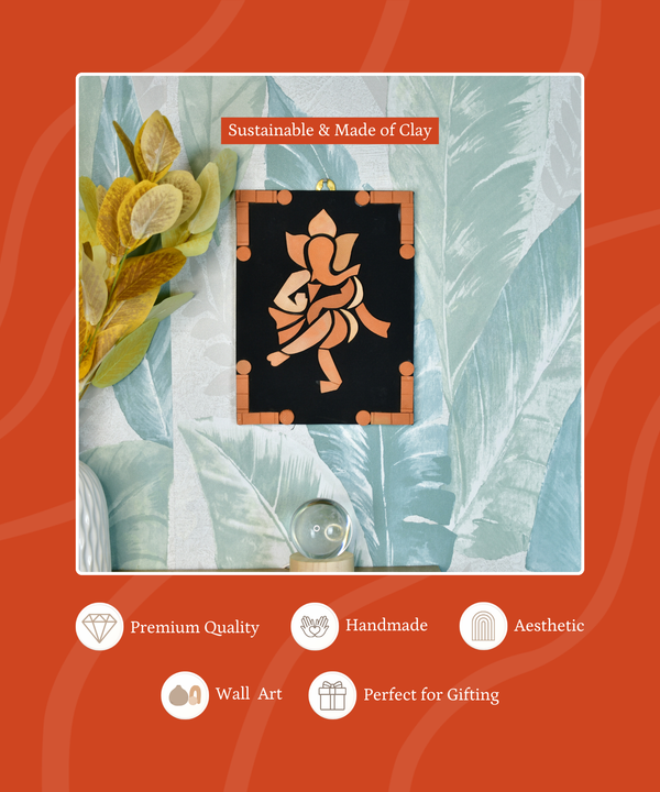 Handcrafted Terracotta Dancing Ganesh Wall Art: Unique Home Decor — image 3