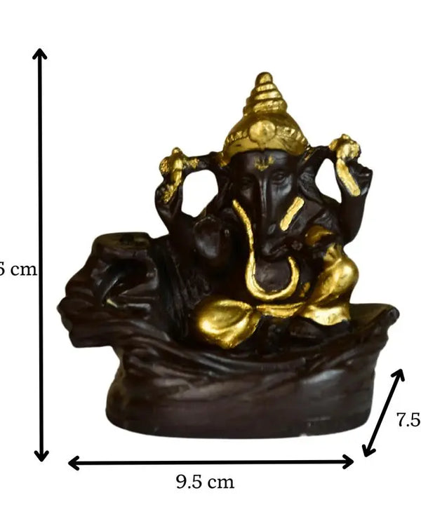 Golden Ganesh Resin Tabletop Decor by Sowpeace - Unique Home Showpiece — image 4