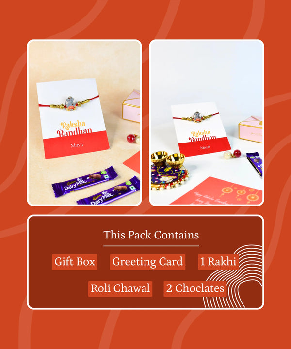 Sowpeace Exquisite Green Ganesha Rakhi Pack of 1 with Roli Chawal and Greeting card combo for Raksha Bandhan and Gifting — image 8