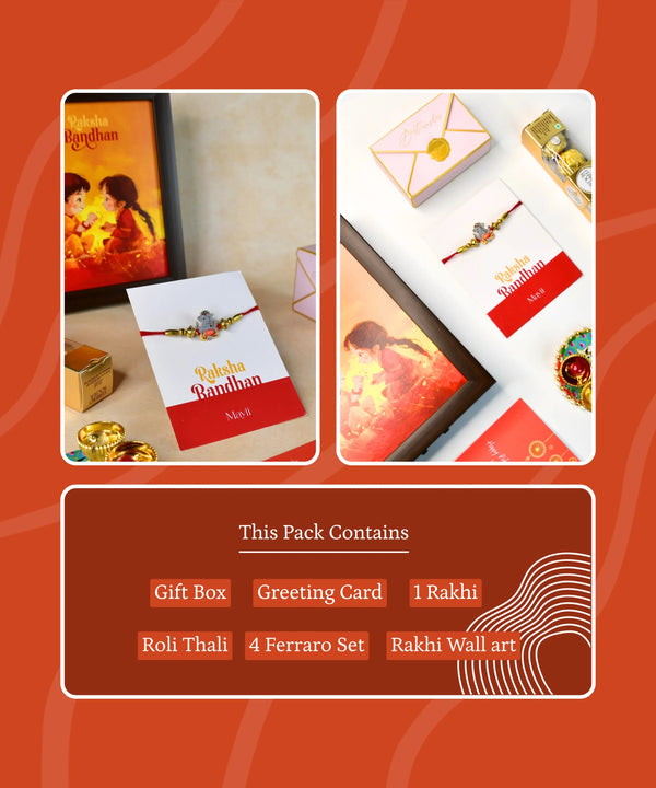 Sowpeace Exquisite Green Ganesha Rakhi Pack of 1 with Roli Chawal and Greeting card combo for Raksha Bandhan and Gifting — image 12
