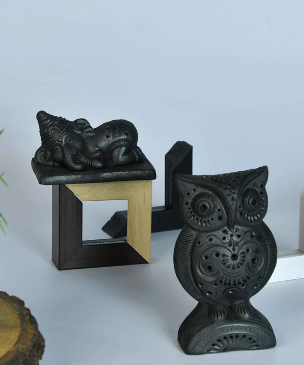 Sowpeace Black Terracotta Artisanal Owl: Tabletop Decor — image 6
