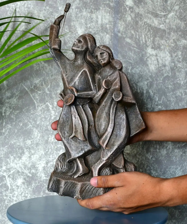 Handcrafted Terracotta Abstract Baul Minstrel Tabletop Decor Showpiece — image 6