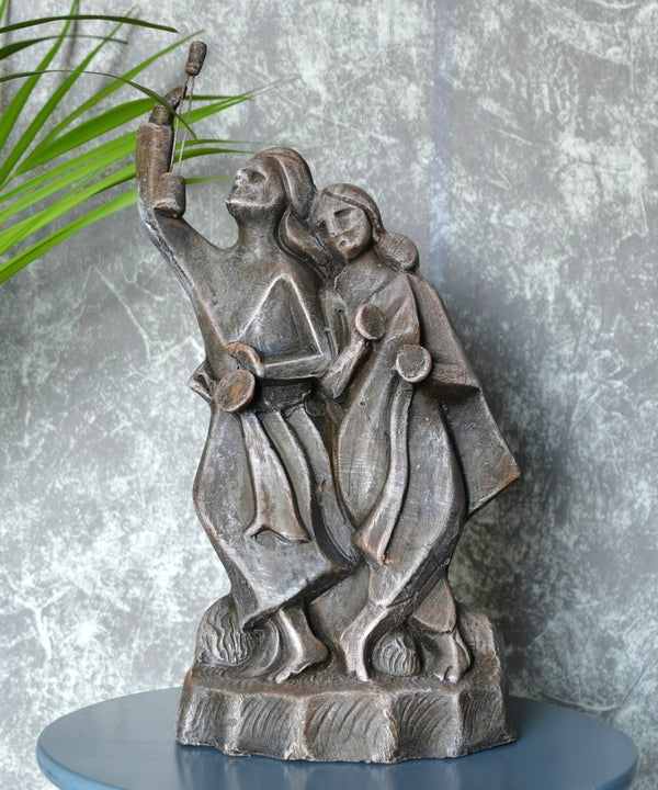 Abstract Baul: Terracotta Tabletop Elegance Decor Piece — main view