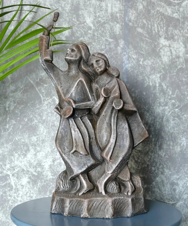 Handcrafted Terracotta Abstract Baul Minstrel Tabletop Decor Showpiece — main view