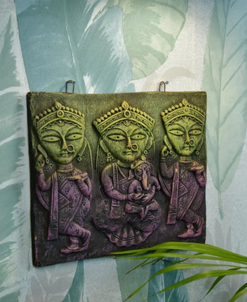 Abstract Terracotta Jamini Roy Wall Art: Artisan Home Decor — alternate view