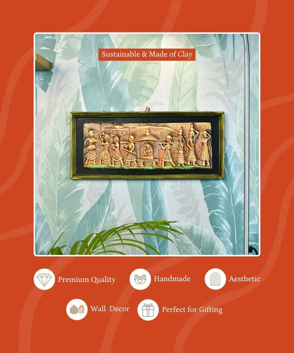 Artisan Terracotta Palki Women Wall Art: Home Decor — image 3