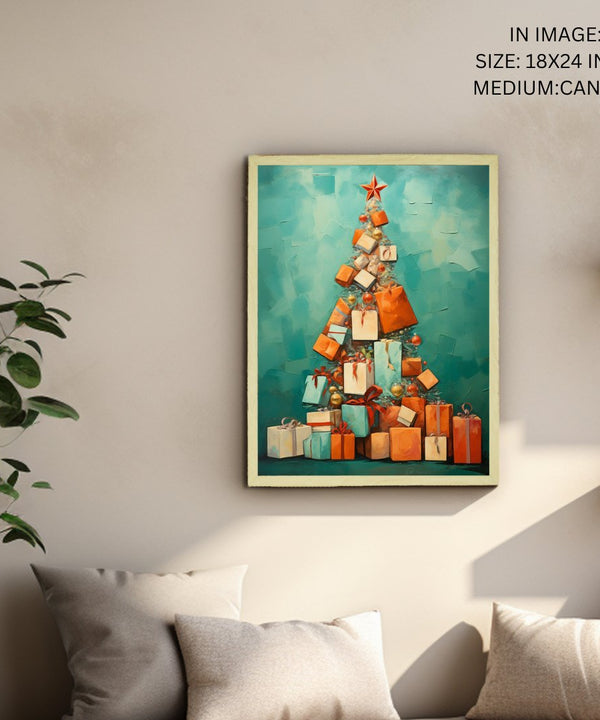 Merry & Bright: Premium Sowpeace Xmas Canvas Wall Prints – Handcrafted Indian-Inspired Art for Elegant Festive Decor — image 5