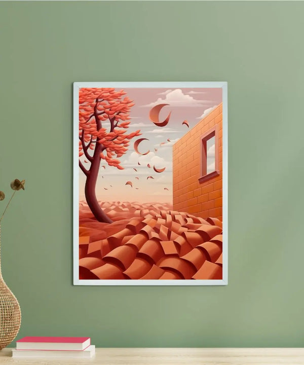 Sowpeace's Handcrafted 3D Autumn Windy Days Art – Premium Indian-Inspired Canvas Print for Stylish Home Decor — main view