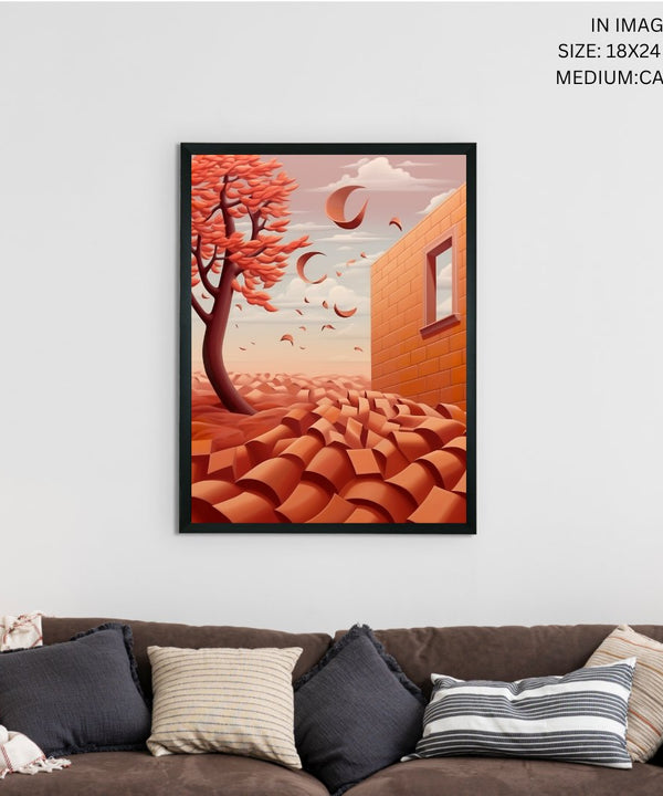 Sowpeace's Handcrafted 3D Autumn Windy Days Art – Premium Indian-Inspired Canvas Print for Stylish Home Decor — image 5