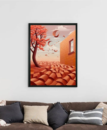 Sowpeace's Handcrafted 3D Autumn Windy Days Art – Premium Indian-Inspired Canvas Print for Stylish Home Decor — alternate view