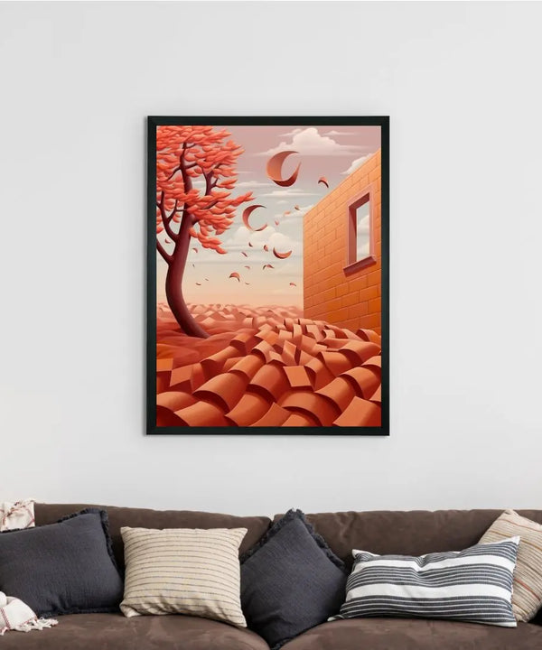 Sowpeace's Handcrafted 3D Autumn Windy Days Art – Premium Indian-Inspired Canvas Print for Stylish Home Decor — image 2