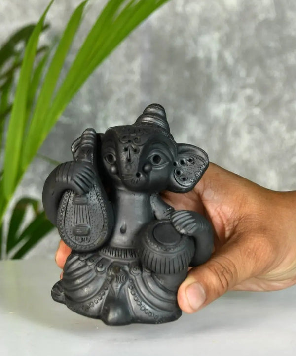Black Ganesh Sitar & Tabla Ensemble Artisan Home Decor — image 2