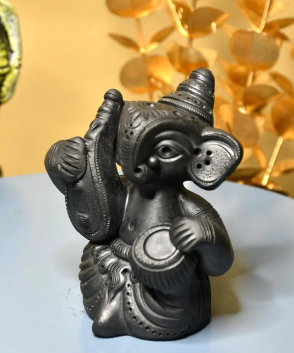 Black Ganesh Sitar & Tabla Ensemble Artisan Home Decor — image 3
