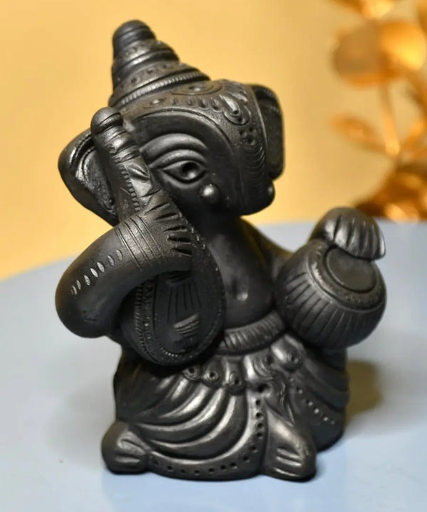 Black Ganesh Sitar & Tabla Ensemble Artisan Home Decor — image 4