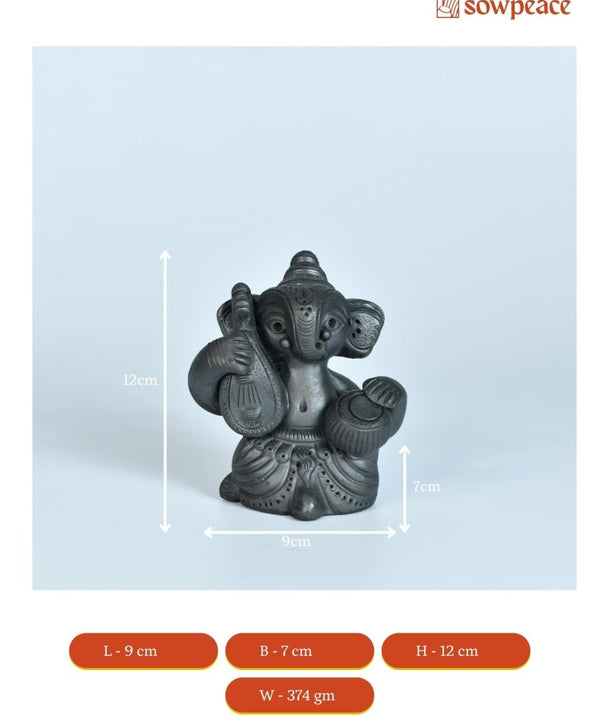 Black Ganesh Sitar & Tabla Ensemble Artisan Home Decor — image 7